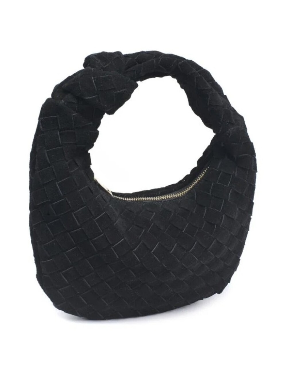 NEW MODA LUXE autumn clutch Woven Genuine Leather Black New Without Tags